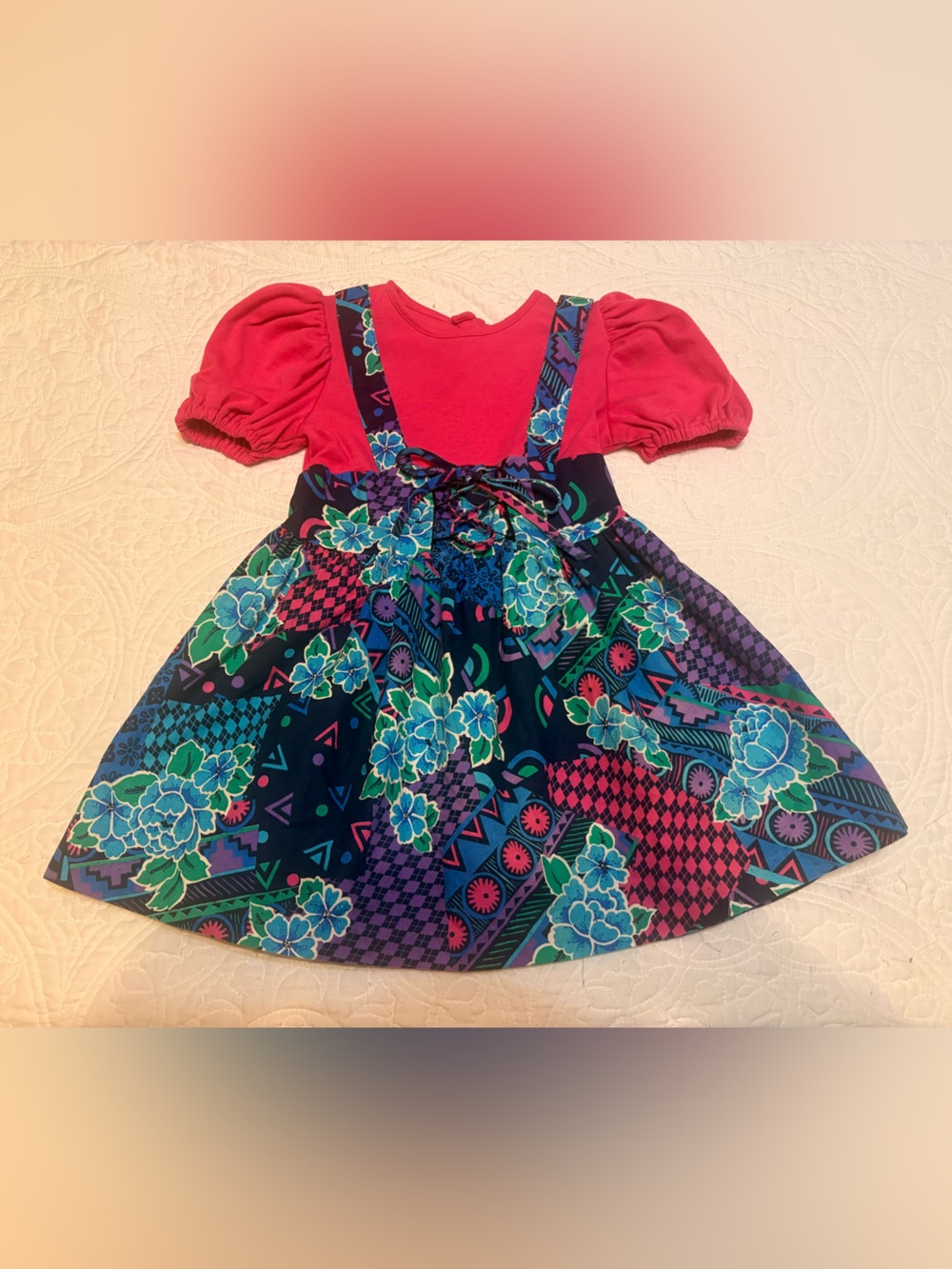 Vintage 1990s "Me Too" Illusion Jumper Dress - Girls Size 5